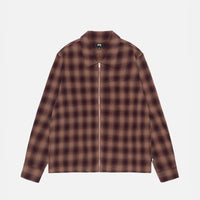 ZIP SHIRT TWISTED YARN PLAID