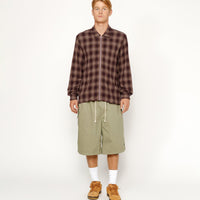 ZIP SHIRT TWISTED YARN PLAID