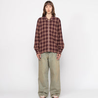 ZIP SHIRT TWISTED YARN PLAID