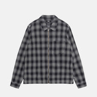 ZIP SHIRT TWISTED YARN PLAID
