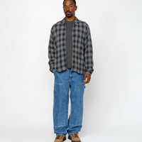 ZIP SHIRT TWISTED YARN PLAID