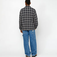 ZIP SHIRT TWISTED YARN PLAID