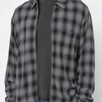 ZIP SHIRT TWISTED YARN PLAID