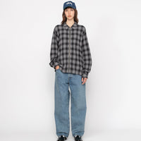 ZIP SHIRT TWISTED YARN PLAID
