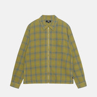 ZIP SHIRT TWISTED YARN PLAID