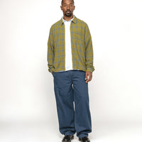 ZIP SHIRT TWISTED YARN PLAID