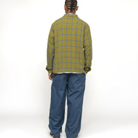 ZIP SHIRT TWISTED YARN PLAID