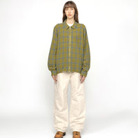 ZIP SHIRT TWISTED YARN PLAID