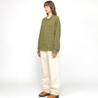 ZIP SHIRT TWISTED YARN PLAID