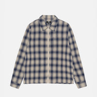 ZIP SHIRT TWISTED YARN PLAID