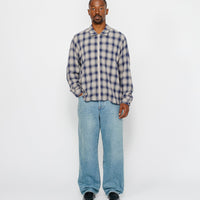 ZIP SHIRT TWISTED YARN PLAID