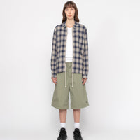 ZIP SHIRT TWISTED YARN PLAID