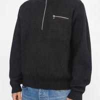 HALF ZIP MOCK NECK SWEATER