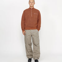 HALF ZIP MOCK NECK SWEATER