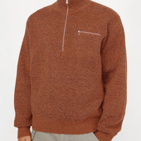 HALF ZIP MOCK NECK SWEATER