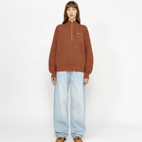 HALF ZIP MOCK NECK SWEATER