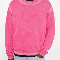 FADED COTTON KNIT CREW