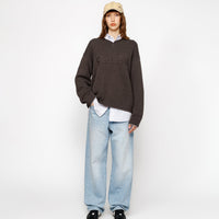 EMBROIDERED V-NECK LOGO SWEATER