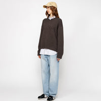 EMBROIDERED V-NECK LOGO SWEATER