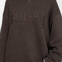EMBROIDERED V-NECK LOGO SWEATER