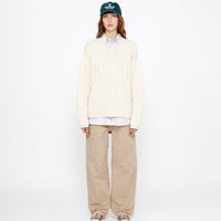 EMBROIDERED V-NECK LOGO SWEATER
