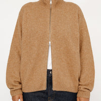 FULL ZIP BRUSHED MERINO SWEATER