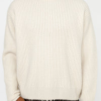 WAFFLE KNIT CASHMERE CREW