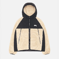 SHERPA PANELED HOODED JACKET
