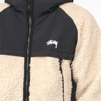 SHERPA PANELED HOODED JACKET