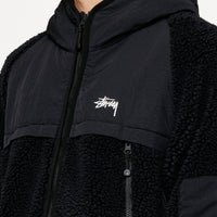 SHERPA PANELED HOODED JACKET