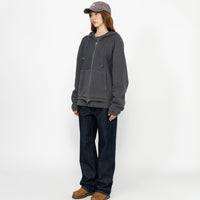 WAFFLE LINED ZIP HOODIE