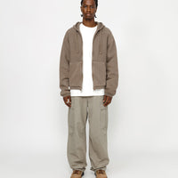 WAFFLE LINED ZIP HOODIE