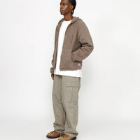 WAFFLE LINED ZIP HOODIE