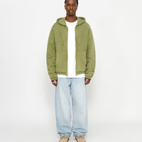 WAFFLE LINED ZIP HOODIE
