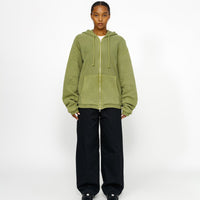 WAFFLE LINED ZIP HOODIE
