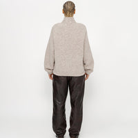 WOOL BLEND SHERPA MOCK NECK