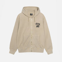 RASTA LION ZIP HOODIE PIGMENT DYED