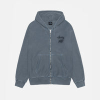RASTA LION ZIP HOODIE PIGMENT DYED