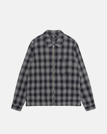ZIP SHIRT TWISTED YARN PLAID