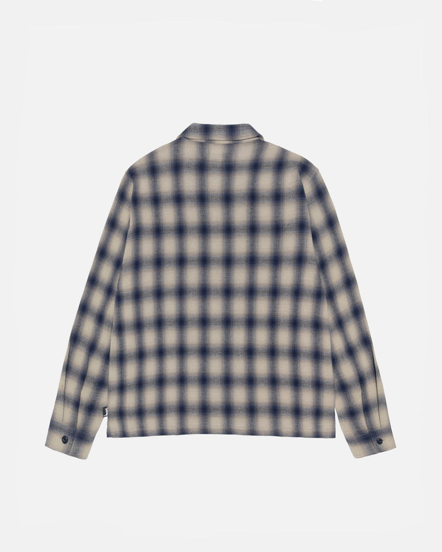 ZIP SHIRT TWISTED YARN PLAID