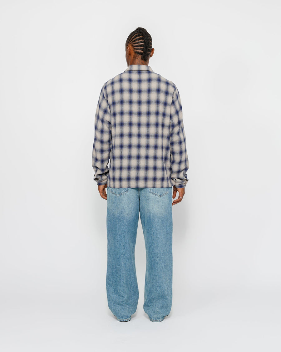 ZIP SHIRT TWISTED YARN PLAID