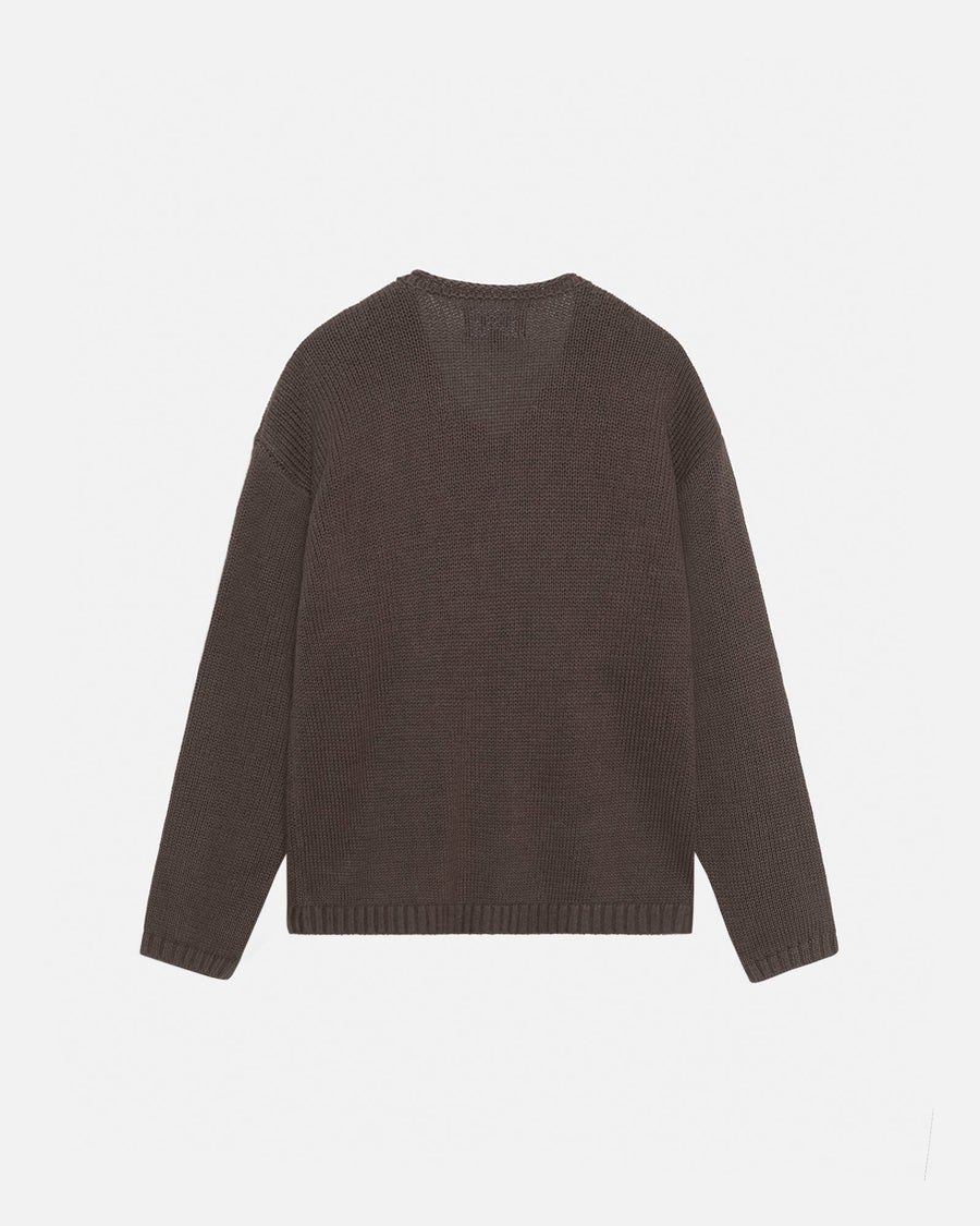 EMBROIDERED V-NECK LOGO SWEATER