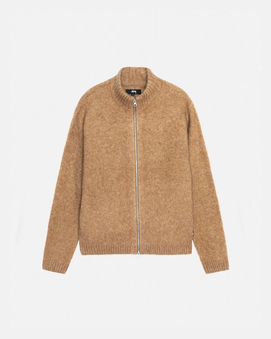 FULL ZIP BRUSHED MERINO SWEATER