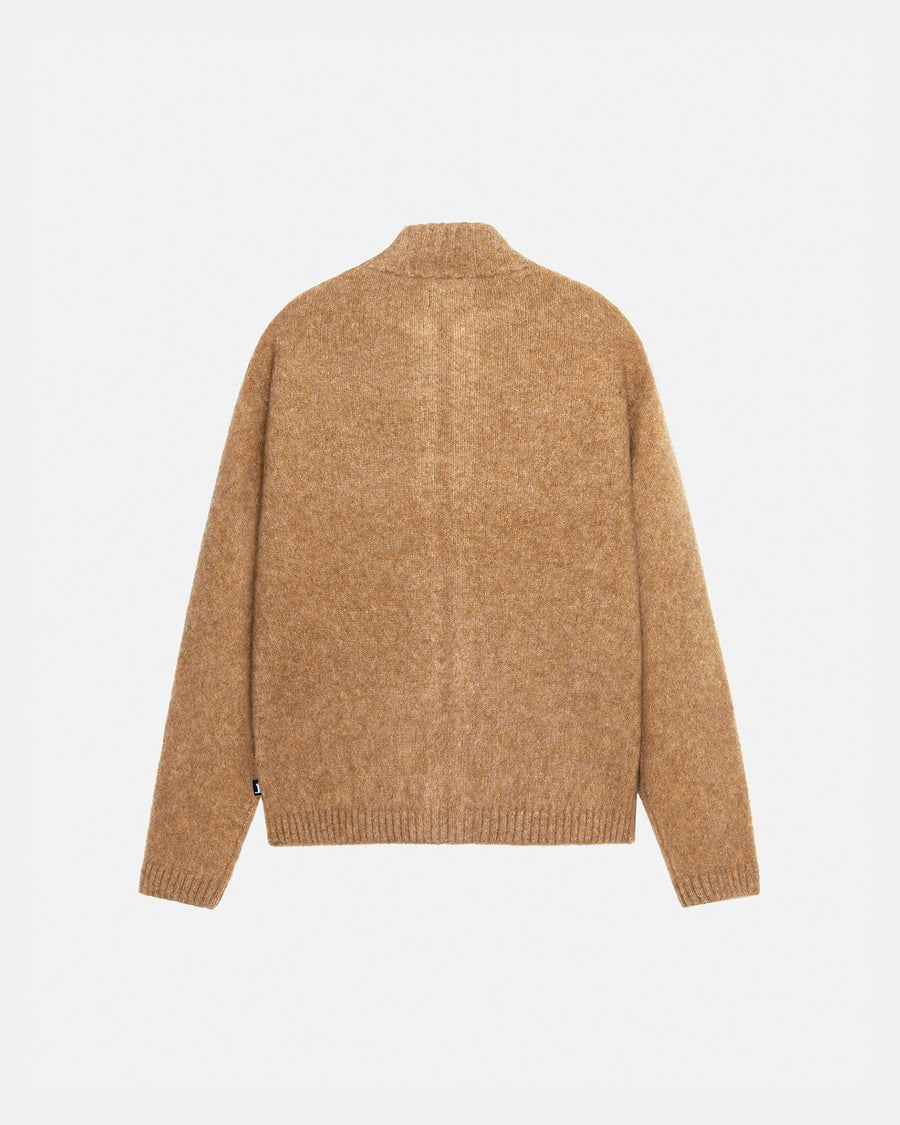 FULL ZIP BRUSHED MERINO SWEATER