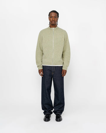 FULL ZIP BRUSHED MERINO SWEATER