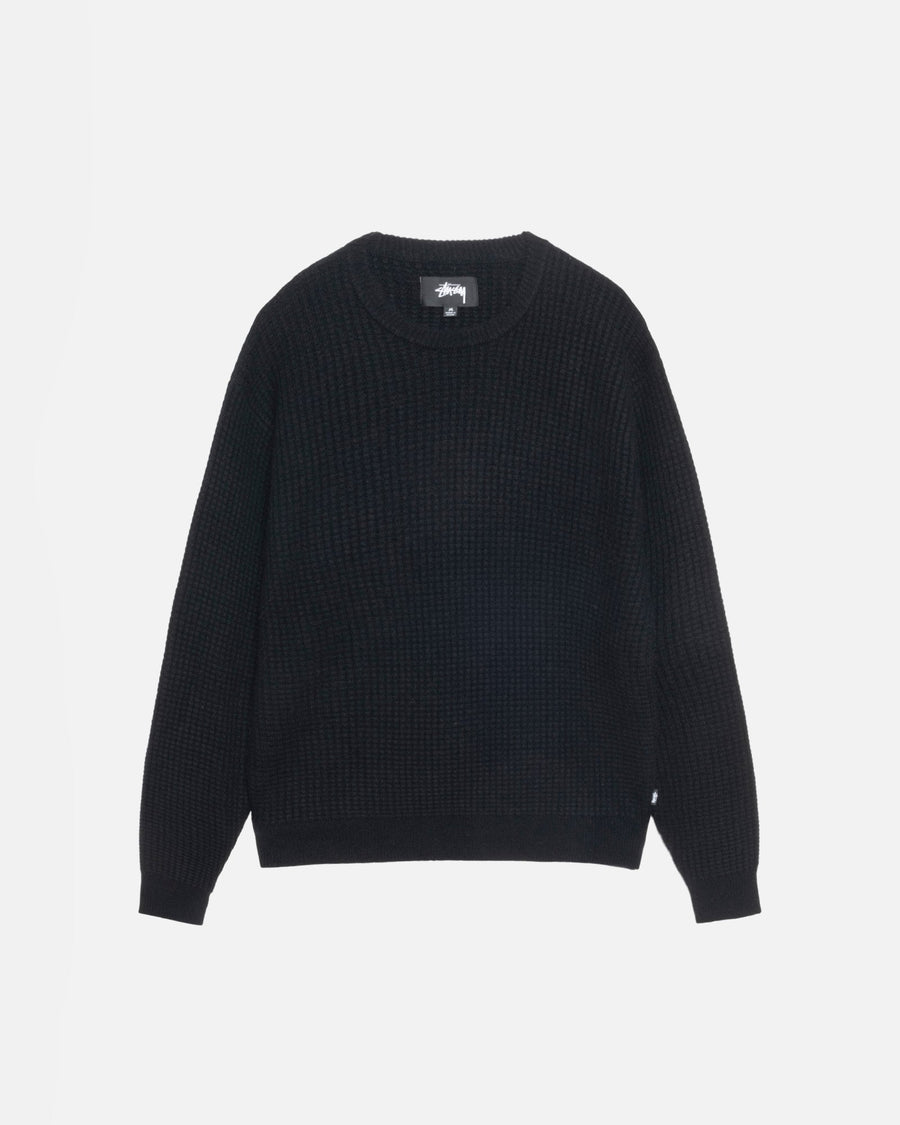 WAFFLE KNIT CASHMERE CREW