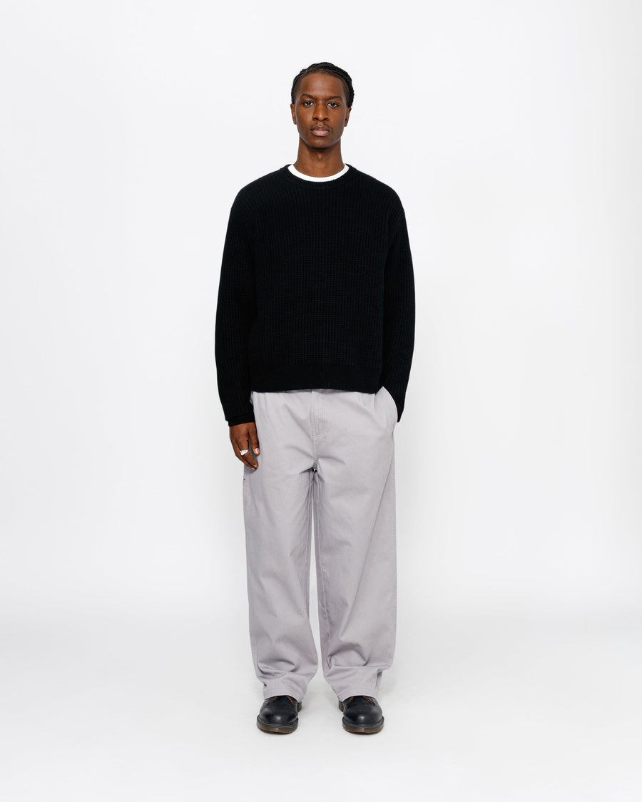 WAFFLE KNIT CASHMERE CREW