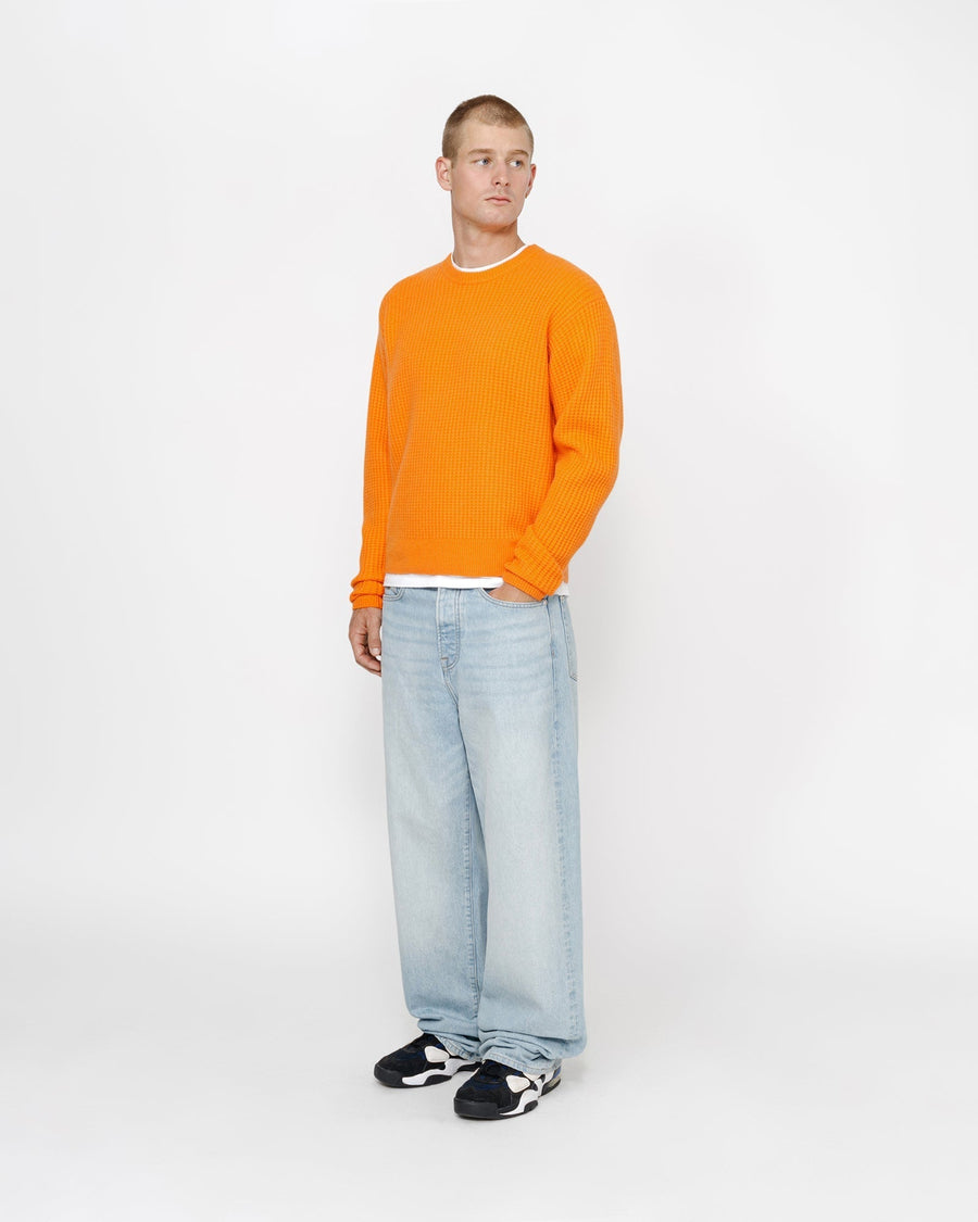 WAFFLE KNIT CASHMERE CREW