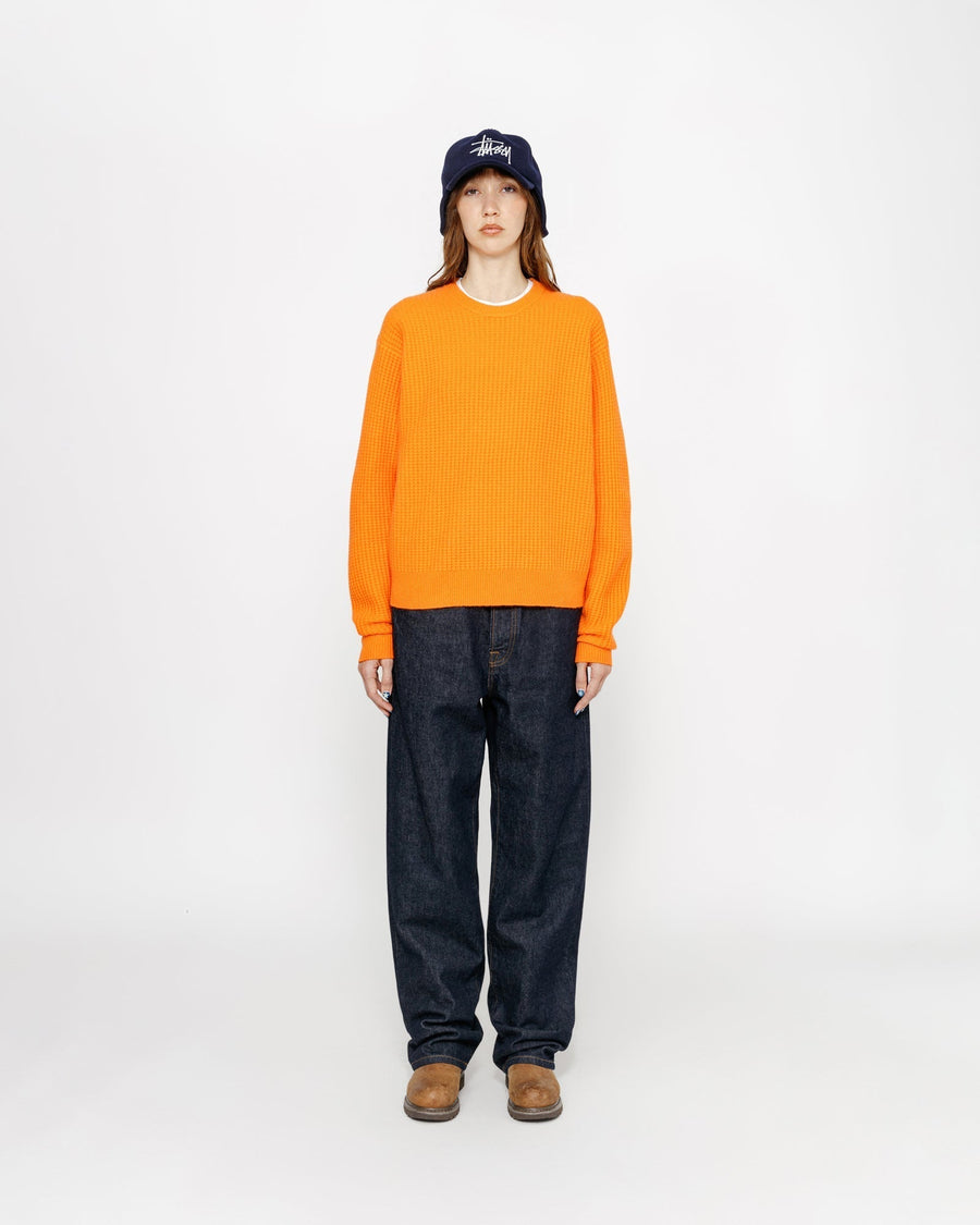 WAFFLE KNIT CASHMERE CREW