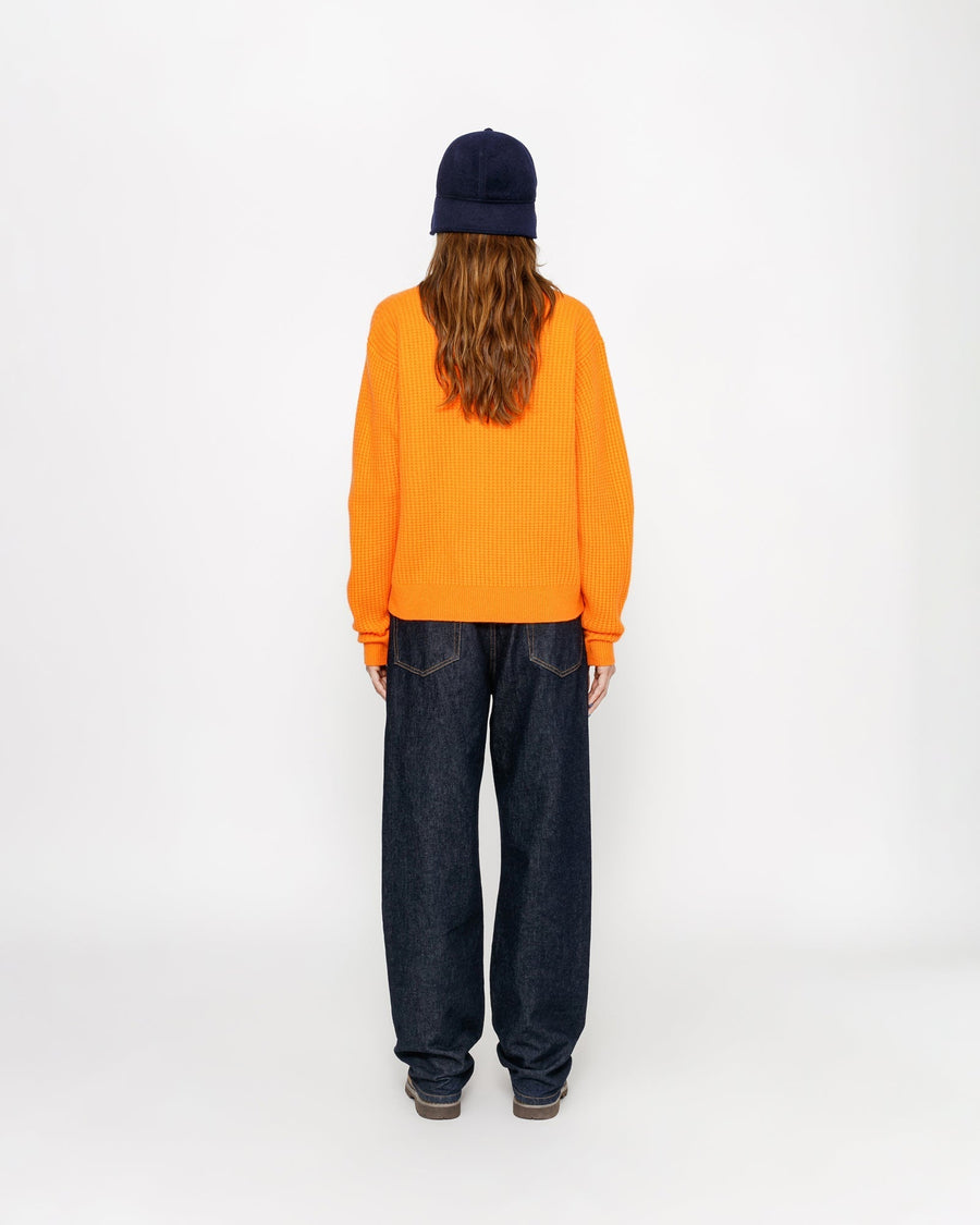 WAFFLE KNIT CASHMERE CREW